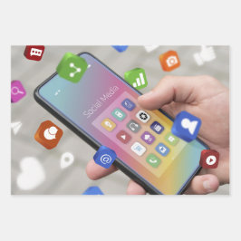 Feuille De Papier Cadeau Conception branchée des médias sociaux