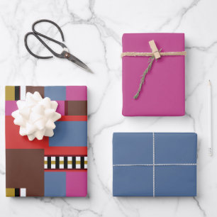 Feuille De Papier Cadeau Conception de bloc rétro 6