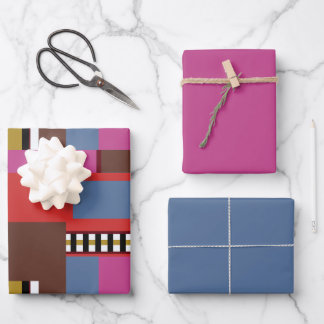 Feuille De Papier Cadeau Conception de bloc rétro 6