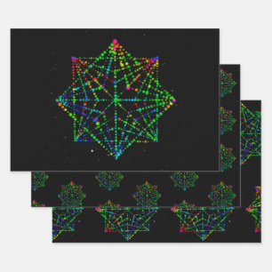 Feuille De Papier Cadeau Conception de Starfield Kaleidoscope