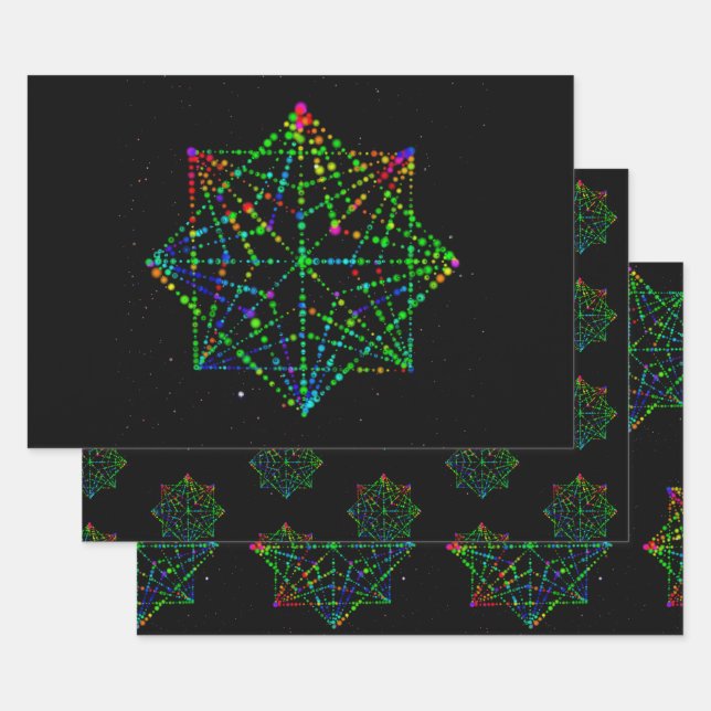 Feuille De Papier Cadeau Conception de Starfield Kaleidoscope (Lot)