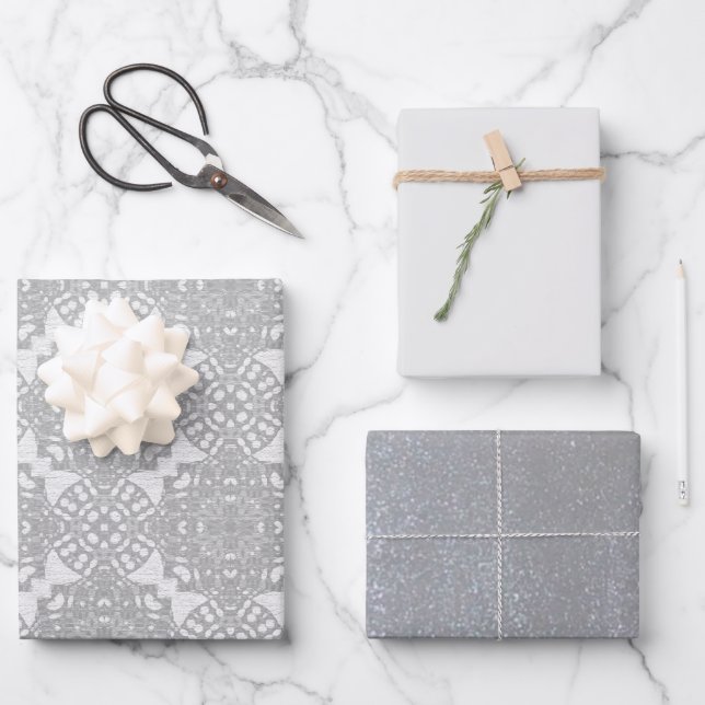 Feuille De Papier Cadeau Conception d'élégance de mariage MVB Set 1 (Recto)