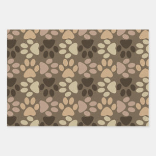 Feuille De Papier Cadeau Conception Empreinte de patte