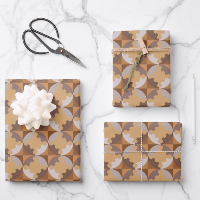 FEUILLE DE PAPIER CADEAU CONCEPTION GÉOMÉTRIQUE. (Recto)