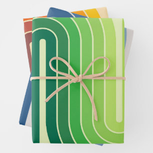 Feuille De Papier Cadeau Conception géométrique du style rétro de la mi-ann