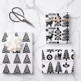Feuille De Papier Cadeau conception scandinave de noël