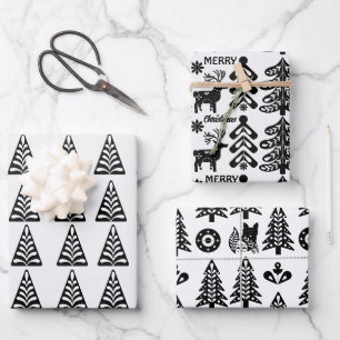 Feuille De Papier Cadeau conception scandinave de noël