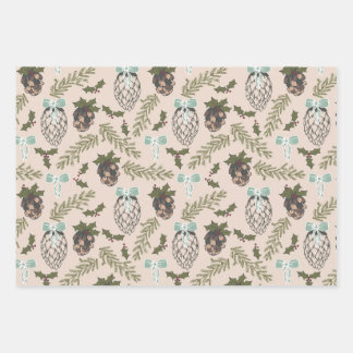 Feuille De Papier Cadeau Cone de Noël