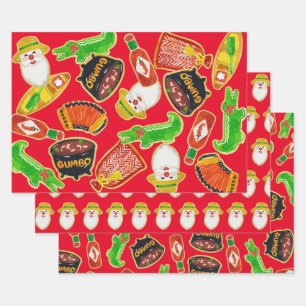 Feuille De Papier Cadeau Cookie de Noël Cajun
