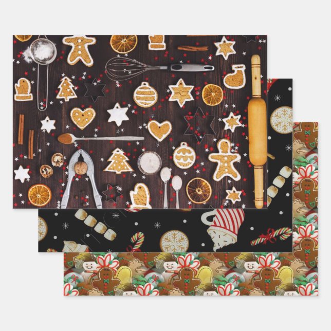 Feuille De Papier Cadeau Cookies & Coffee Holiday (Lot)