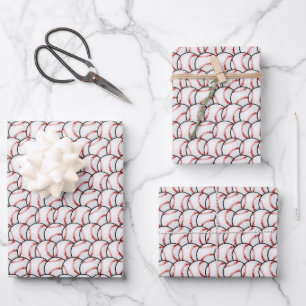 Feuille De Papier Cadeau Cool Baseball sports carrelé motif