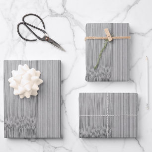Feuille De Papier Cadeau Cool élégant imprimé en bois de bambou noir et bla