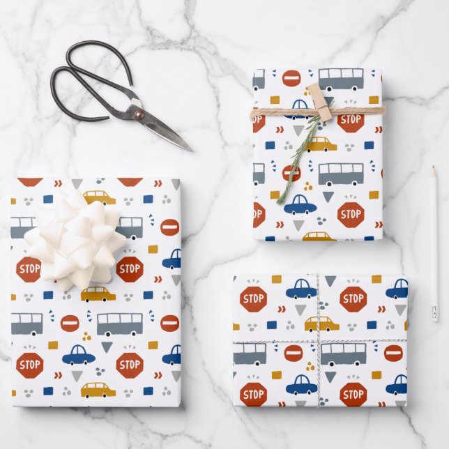 Feuille De Papier Cadeau cool garçons carrelage (Recto)