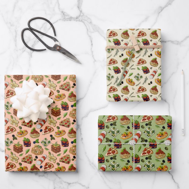 Feuille De Papier Cadeau cool italien carrelé (Recto)