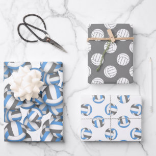 Feuille De Papier Cadeau coordination couleurs de l'équipe lt bleu gris vol