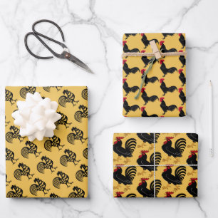 Feuille De Papier Cadeau Coq