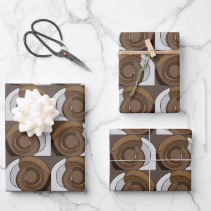 Feuille De Papier Cadeau Coques d'escargot Motif Abstrait