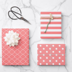 Feuille De Papier Cadeau Corail à motif