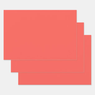 Feuille De Papier Cadeau  Corail (couleur solide) 