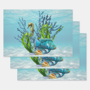 Feuille De Papier Cadeau Corail Reef
