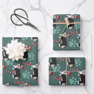 Feuille De Papier Cadeau Corgi de Noël