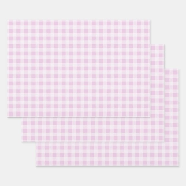 Feuille De Papier Cadeau Cotton Candy Gingham Wrapping Paper Sheets (Lot)