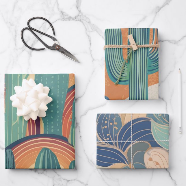 Feuille De Papier Cadeau Couchers de soleil de sonoran (Recto)