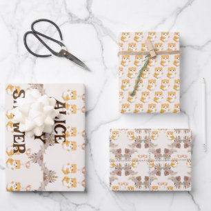 Feuille De Papier Cadeau Couleur d'aquarelle du hamster mou