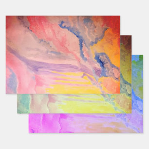 Feuille De Papier Cadeau Couleur d'eau   Trois filtres  