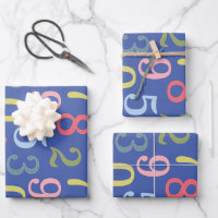 Couleur mignonne Numéros simples Motif Bleu