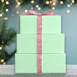 Feuille De Papier Cadeau Couleur solide de la menthe d'hiver