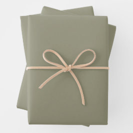 Feuille De Papier Cadeau Couleur Solide Minimaliste Terre Olive Vert