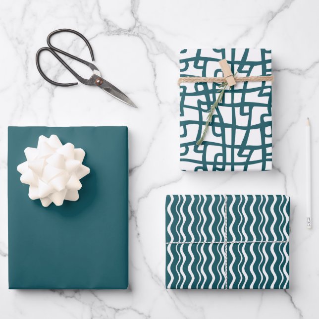 Feuille De Papier Cadeau Couleur solide Oceanic Turquoise (Recto)