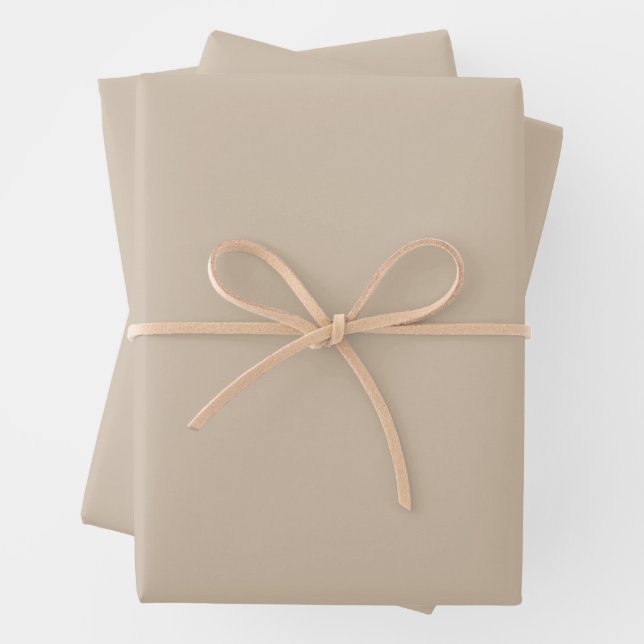 Feuille De Papier Cadeau Couleur solide vanille foncée (En situation)