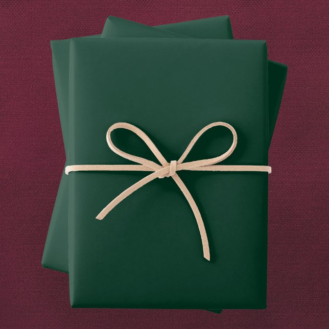 Feuille De Papier Cadeau Couleur solide vert foncé (Créateur téléchargé)