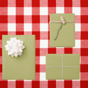 Feuille De Papier Cadeau Couleur solide vert olive