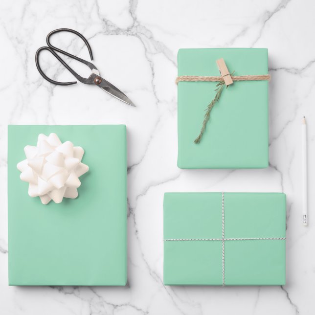 Feuille De Papier Cadeau Couleur solide verte marine (Recto)