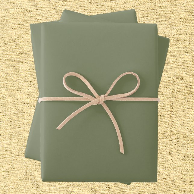 Feuille De Papier Cadeau Couleur solide verte Sage (Créateur téléchargé)