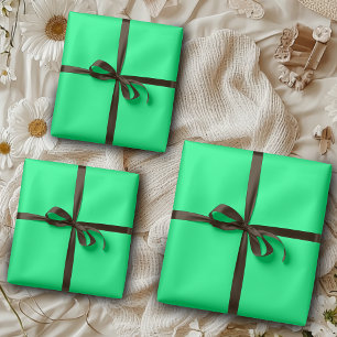Feuille De Papier Cadeau Couleur vert printemps néon solide minimaliste élé