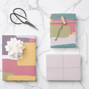 Feuille De Papier Cadeau Couleurs d'été crémeuses Motif