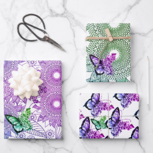 Feuille De Papier Cadeau Couleurs personnalisées Mandala papillon
