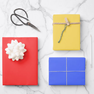 Feuille De Papier Cadeau Couleurs primaires Ensemble d'enveloppes Cadeau So