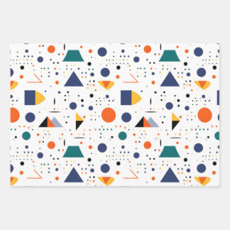 Feuille De Papier Cadeau Couleurs saturées Abstraites géométriques