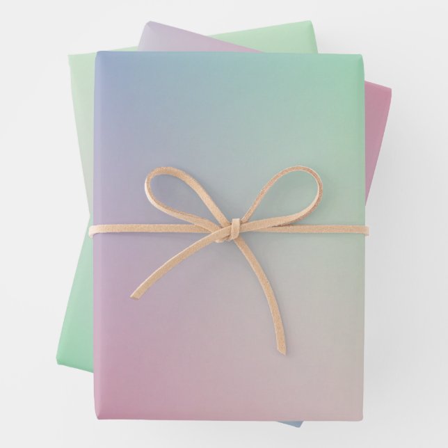 Feuille De Papier Cadeau Couleurs Soft Ombre Rainbow Pastel (En situation)