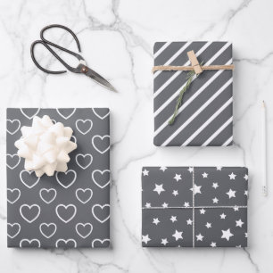 Feuille De Papier Cadeau Couleurs tendance - Couleur gris ardoise - Motif