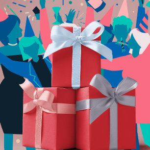 Feuille De Papier Cadeau Couleurs Tendances - Couleur Rouge Vibrante - Soli