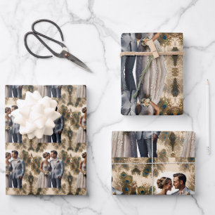 Feuille De Papier Cadeau couple mariage amoureux