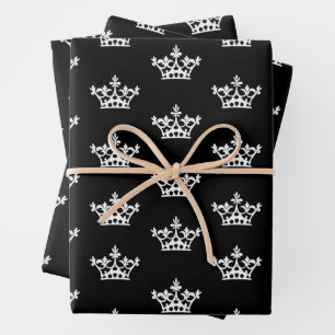 Feuille De Papier Cadeau Couronnes blanches