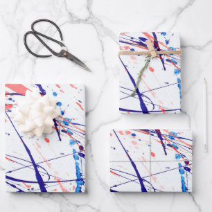 Feuille De Papier Cadeau Coussins de peinture rouge