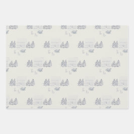 Feuille De Papier Cadeau Cozy New England Christmas Home